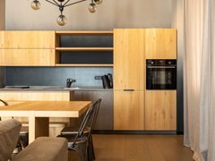 Longmere kitchen: stone island and timber cabinetry